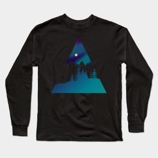 Dramatic mountain and forest scene - Northern Lights Long Sleeve T-Shirt